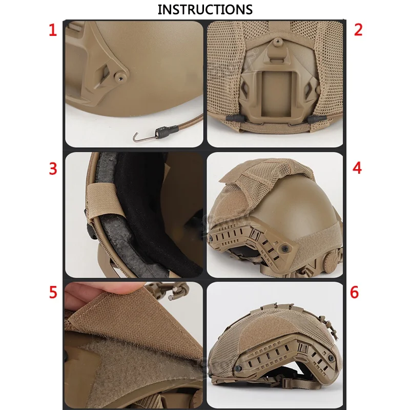 

Outdoor Hunting Tactical Helmet Equipment Camouflage Elastic Rope Mesh Helmet Cover Helmet