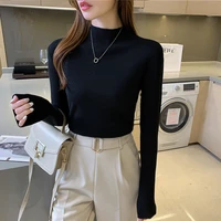 2021 casual o neck sweater autumn winter slim sweater women solid knit ssweaters pullovers long sleeve soft femme jumper tops