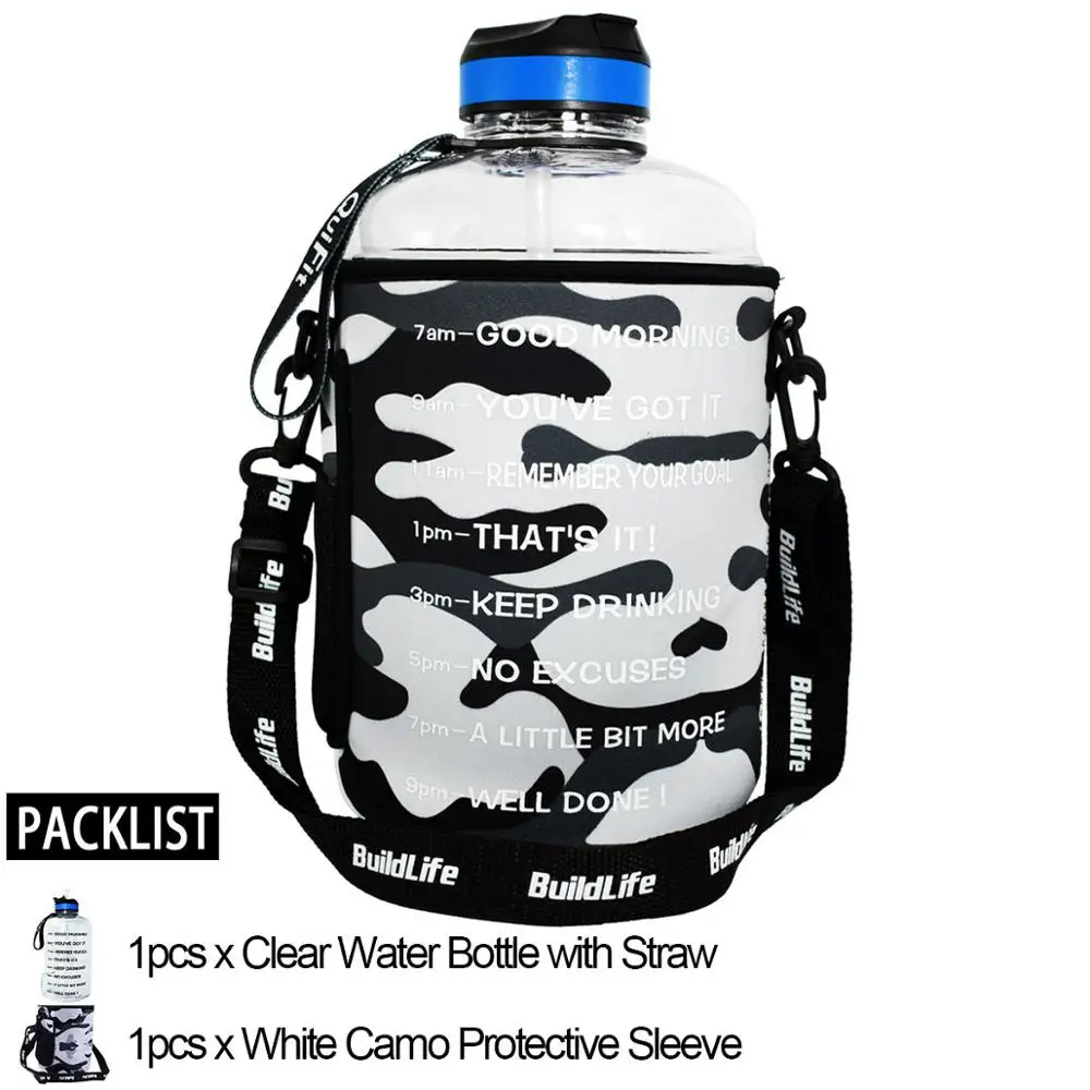 White Camo Pack Buildlife 128 унций держатель бутылки для воды ткань для дайвинга сумка с плечевым ремнем и ремешком для рук встроенный кошелек с карманом для мобильного телефона - Цвет: White Camo Pack
