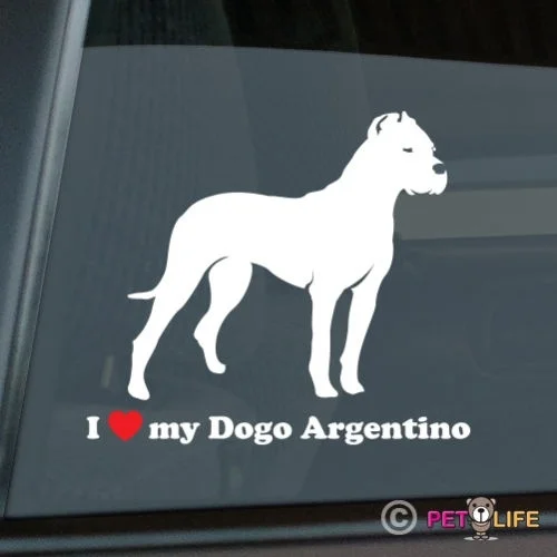 

I Love My Dogo Argentino Sticker Die Cut Vinyl - v2 car decals
