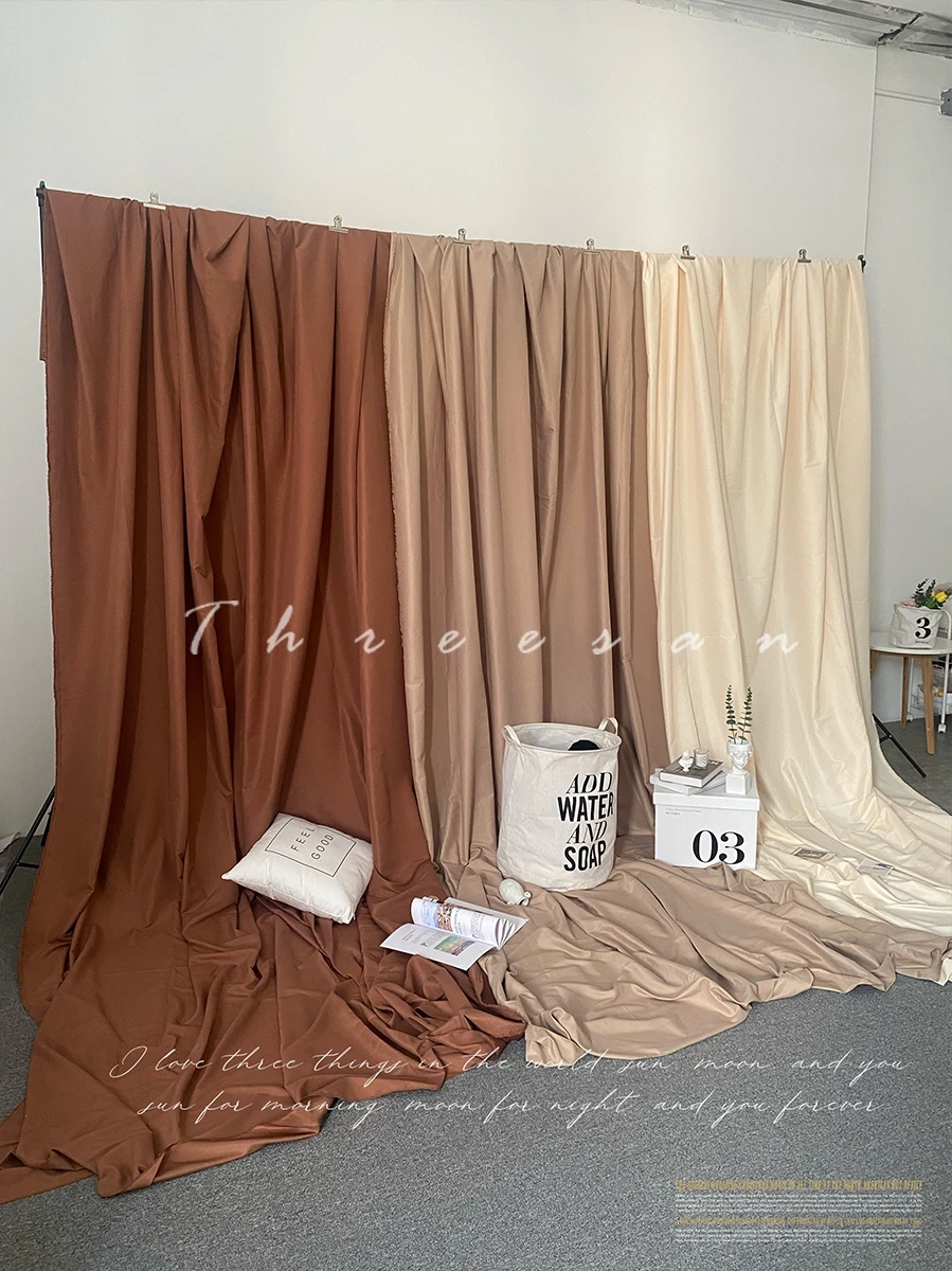 2021 INS стиль хаки коричневый фото фон ткань Ins бежевый стена украшение комната