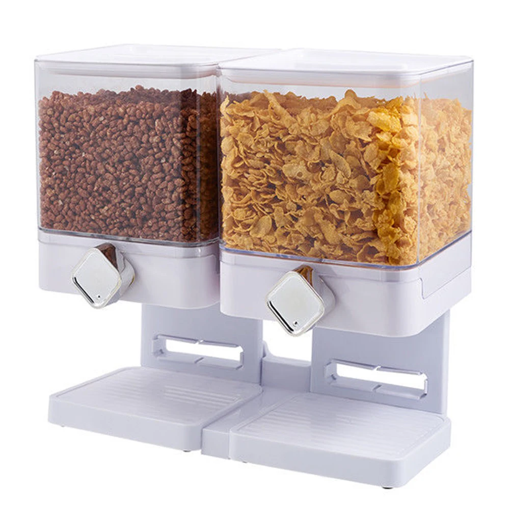 

Snack Dry Food Cereal Dispenser Canister Kitchen Household Space Saving Home Fresh Large Storage Container Double Shatterproof
