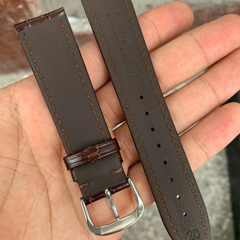 

Leather Watch Strap 18mm 19mm 20mm 21mm 22mm Watchband For Women Men Watch Accessories Solid Buckle Black Brown