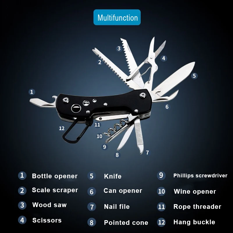 Многофункциональный швейцарский армейский нож уличный комбинированный