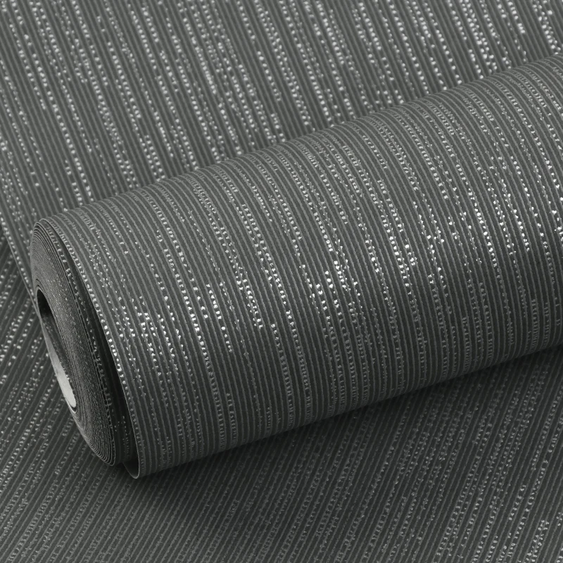 Современные нетканые однотонные обои в Вертикальную Полоску 3D для гостиной