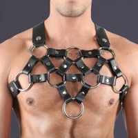 man harness pu leather bondage restraint kit sexual halloween costumes gay lingerie clubwear sexy cosplay top accessories