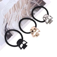 hot fashion metal skull candy color elastic cheap head band hair ring rope tie ponytail holder hair accessory ornament for women