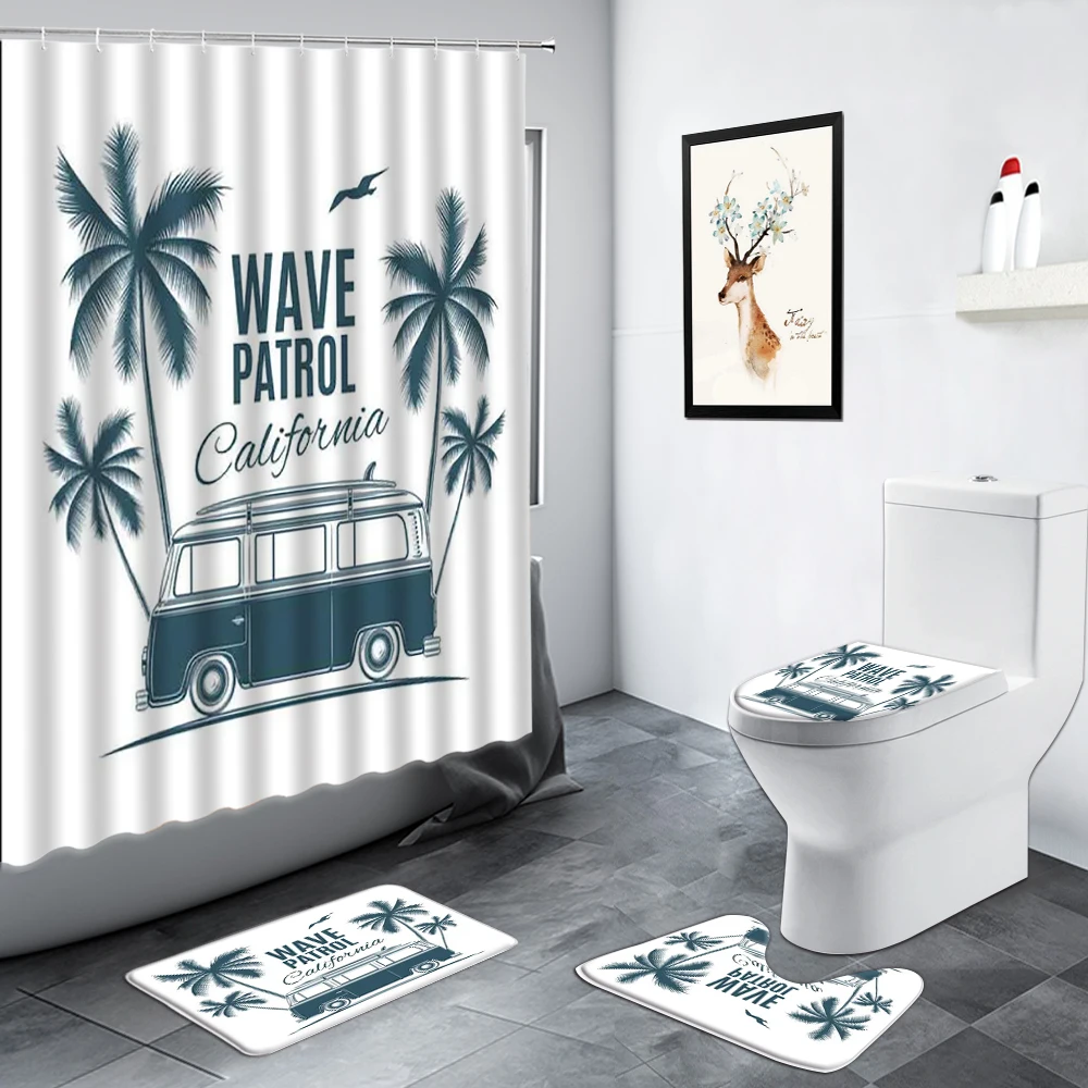 

Yellow Sunflower Wood Board Printing Shower Curtain and Bath Mat Set Flowers Decor 4pcs Bathroom Non-Slip Rugs Toilet Lid Cover