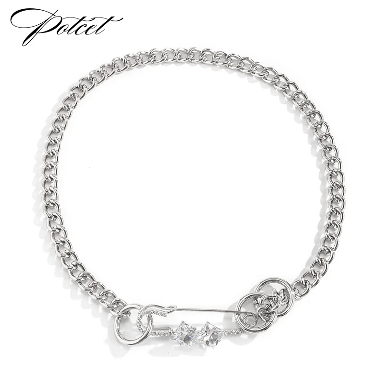 

POTCET Unisex Multilayer Necklace Cuba with Geometric Fashion Hip Hop Tourism Memorial Jewelry