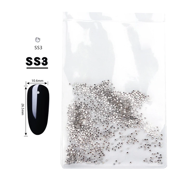 Swarovsky SS3-SS50 Flatback Clear Crystal Glass Nail Art Rhinestone Strass Mix Size Non Hot Fix Glue | Красота и здоровье