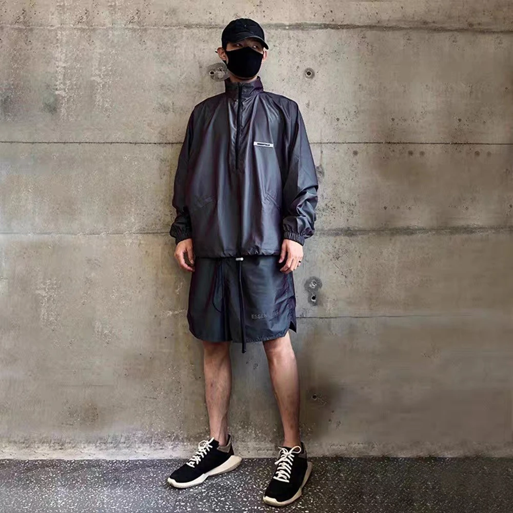 KANYE WEST High Street Tide ESSENTIALS Oversized Dazzling Men's Pants Women's Justin Bieber Trend Hip Hop Casual Shorts | Мужская