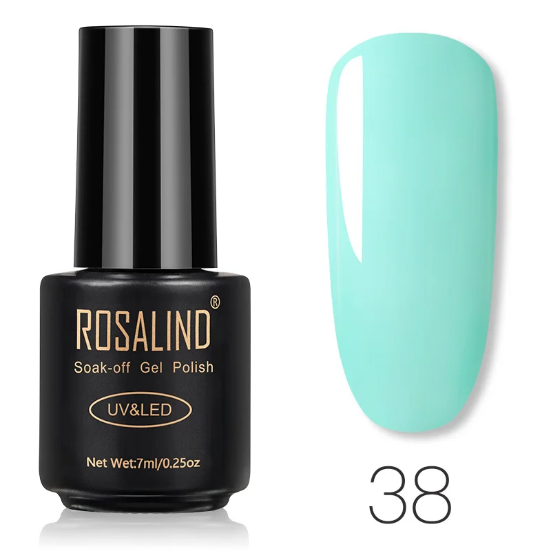 38 ROSALIND гель 1 гель лак для ногтей чистый цвет 7 мл 31-58 замочить от УФ светодиодный маникюр ногти vernis Полупостоянный гель лак для ногтей - Цвет: 38