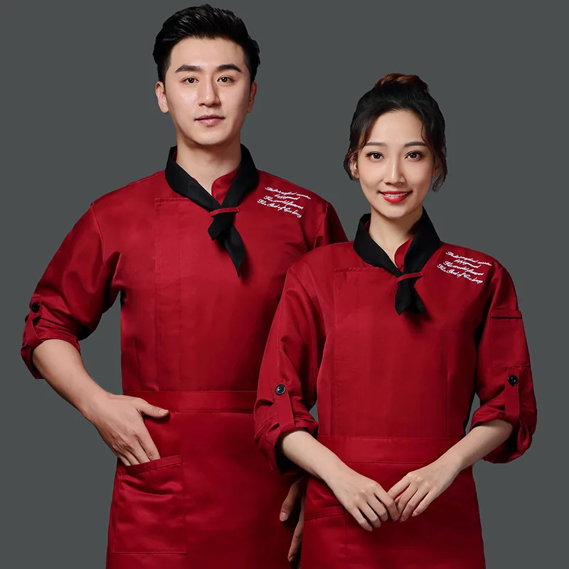 

Мужская и женская одежда шеф-повара с длинным рукавом, одежда Qiu Dong, униформа для инструментов для офиса, отеля, ресторана, кафе, кухни