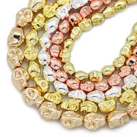 rose gold color natural hematite stone 6810mm skull head spacer loose beads for jewelry making diy handmade bracelet pendants