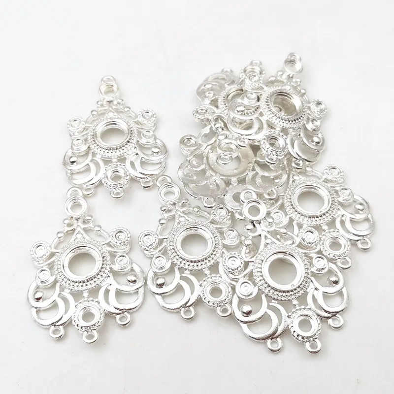 

SIXTY TOWFISH 10 pieces DIY Jewelry Accessories Size 27*40mm Alloy Materials Flower Slice Charms