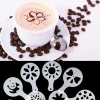 16pcs coffee drawing die fancy printing model coffee cappuccino spray coffee strew stencils tools template duster barista wfeu