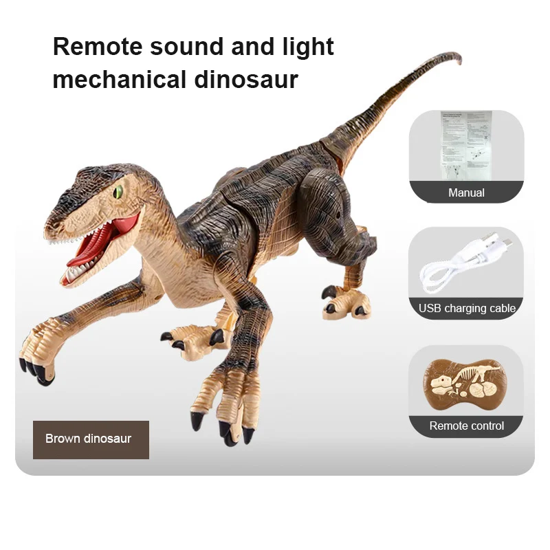 

2.4G Remote Control Dinosaurs Electric Robot Sound Light Toy Excavation Animals Simulation Educational Toys For Children Boys