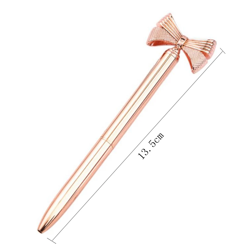 

Cute Bow-Knot Metal Ballpoint Pen Kawaii Ballpoint Pens For school Office Supplies Child Gift Gold Silver Rose Gold Luxury Pen