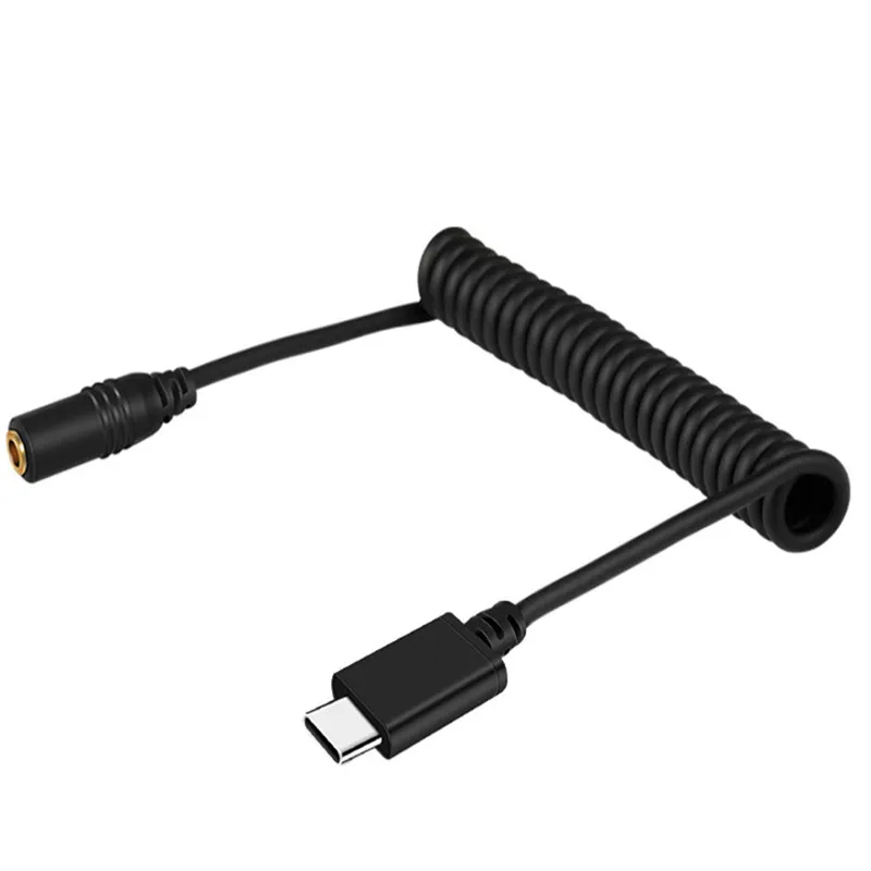 3 5 мм TRRS женский Type-C/USB-C мужской живой микрофон аудио адаптер весной спиральным