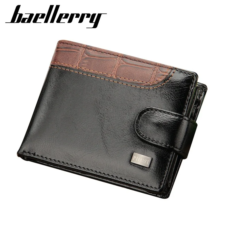 Новые мужские кошельки кожаный короткий Мужской кошелек в стиле пэчворк с