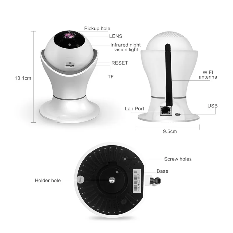1080P беспроводная Wifi P2P IP камера 128G TF слот для карты 2MP наблюдения ночного видения