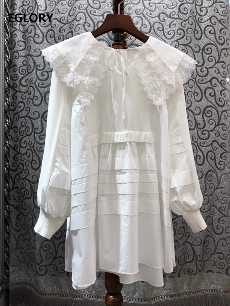 Милое милое платье 2020 Весна Лето Женское кружевное лоскутное с отложным