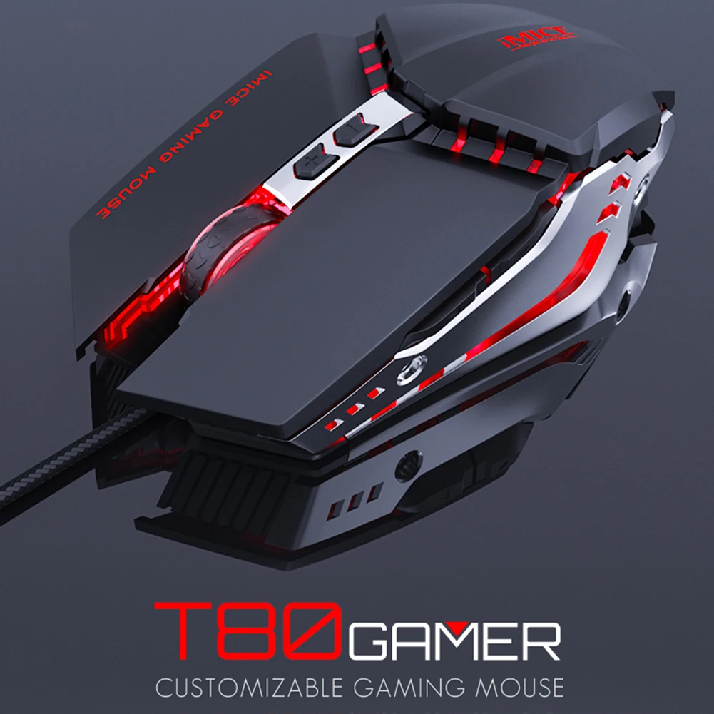 

7 Buttons USB Wired Gaming Mouse 4 Gears 3200DPI Adjustable 7 Colors Backlight Ergonomic Mice for Computer PC