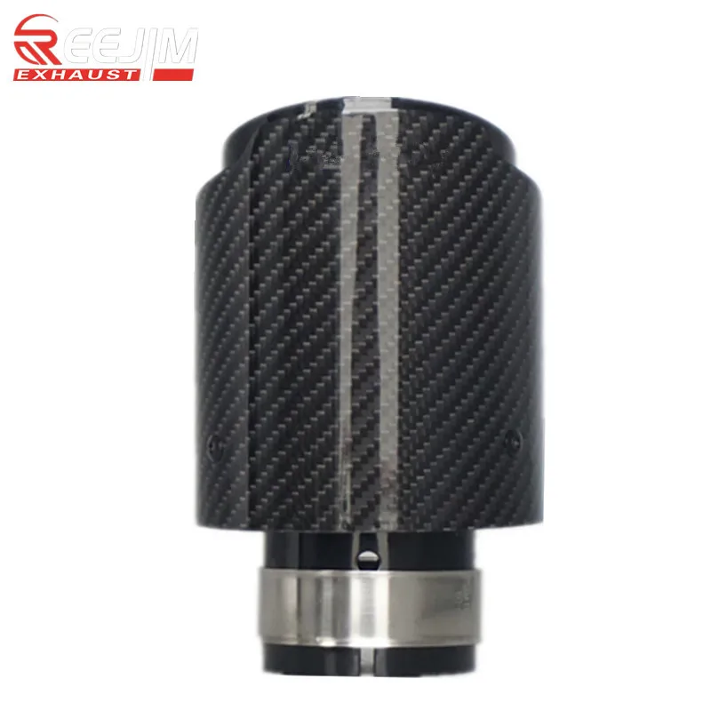 1 шт. Универсальный глянцевый черный глушитель выхлопной трубы из углеродного