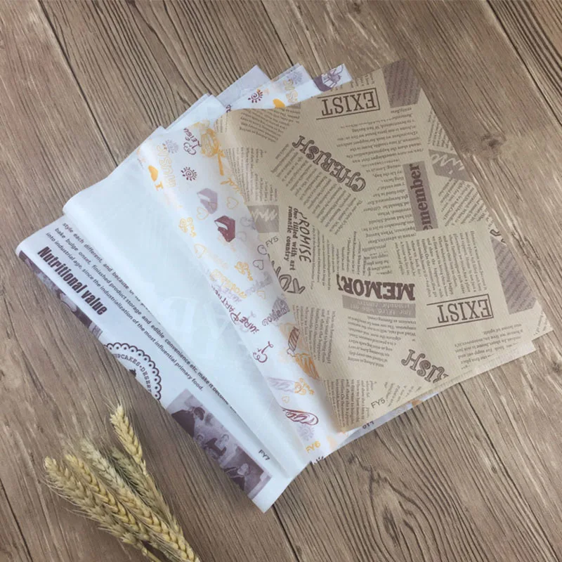 100 шт. маслостойкая вощеная бумага для упаковки пищевых продуктов хлеба