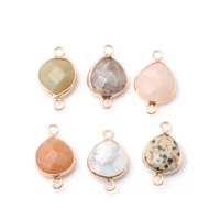 natural semi precious stones drop shape amazonite flash labradorite pendant charms for jewelry making diy jewelry accessories