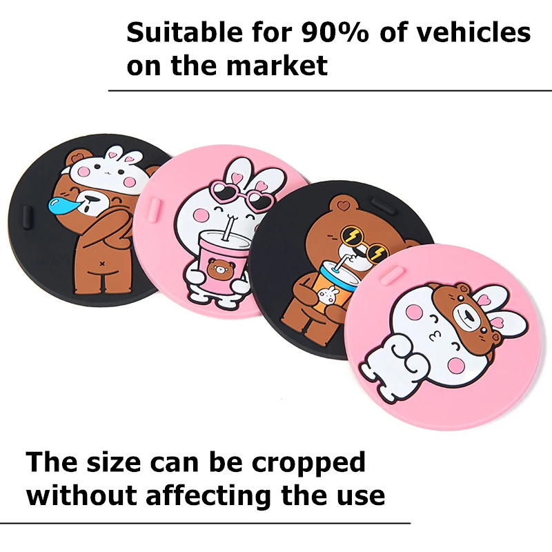 Мультяшный силиконовый автомобильный Подставка под кружку нескользящий коврик