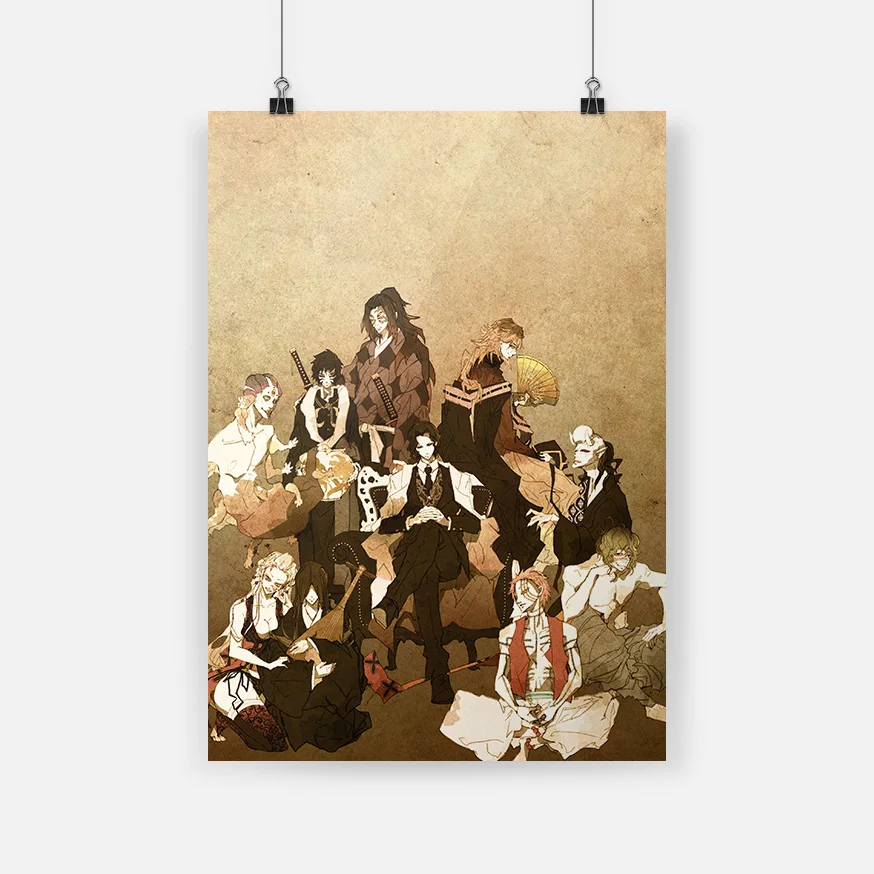 

Декоративный плакат на холсте с изображением демонов, верхних монов, киметасу, нет яибы