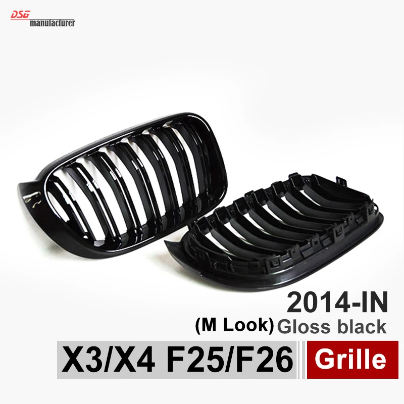 Передняя решетчатая решетка X3 F25 X4 F26 ABS для BMW 2014 + X Series SUV и глянцевый черный |