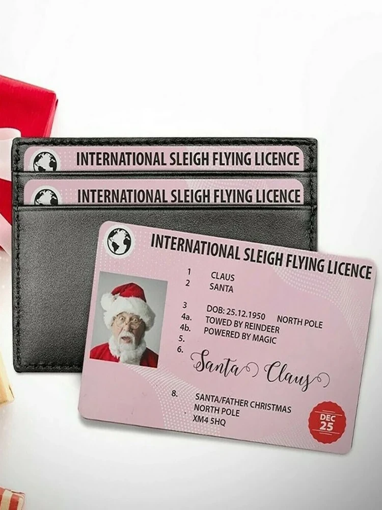 

Creative Santa Claus Flight License Christmas Eve Driving Licence Christmas Tree Decoration for Home Xmas Gift for Children Kids