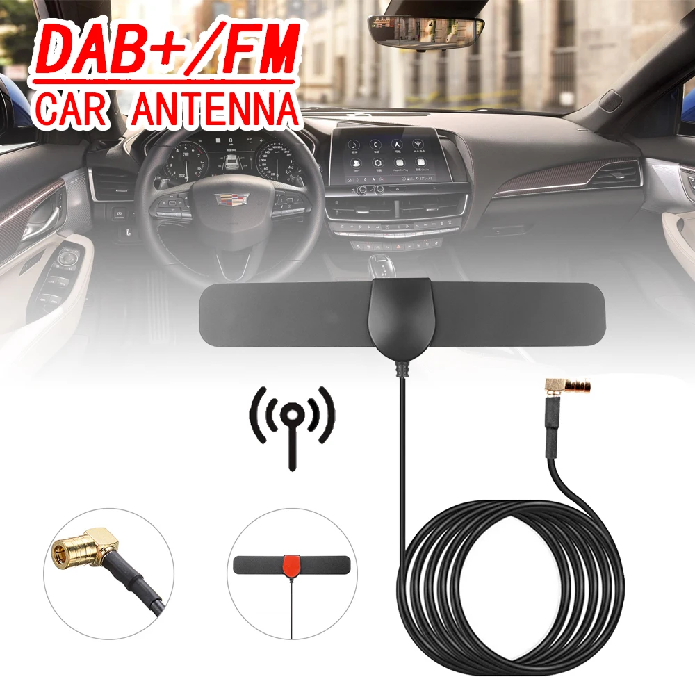 

1pc Universal Car Radio Stereo Signal Amplified DAB FM Aerial Plug Play VHF UHF Auto Antenna Mayitr For JVC Kenwood Sony Alpine
