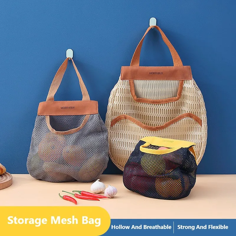 

Shopping Bags Portable Bag Reusable Fruit Storage Handbag Fruit And Vegetable Storage Bag Hollow Shopping Bag Sundries Net Bag