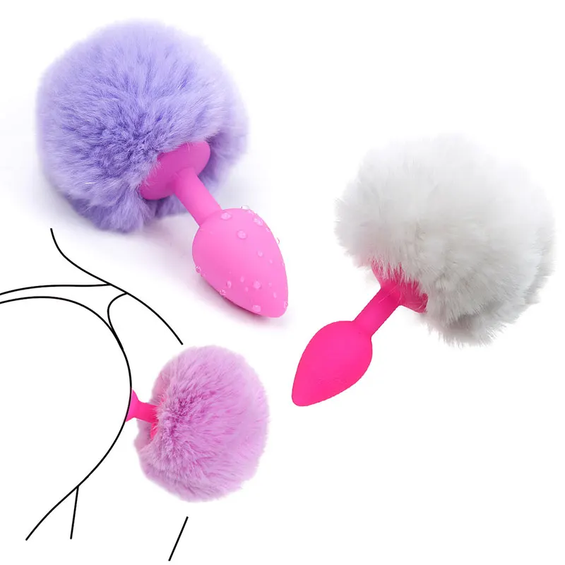 Анальная пробка с лисьим хвостом эротические игрушки для пар силиконовая