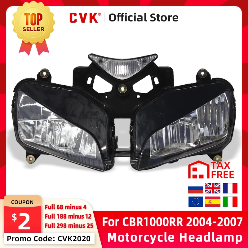 

CVK Motorcycle Headlight Headlamp Head Light For HONDA CBR1000RR 2004 2005 2006 2007 CBR1000 CBR 1000RR 04 05 06 07 Head Lamp