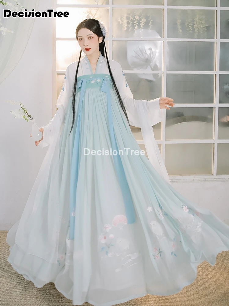 

2021 lady casual hanfu traditional chinese costumes ancient retro dance dress woman fairy princess dress stage performance