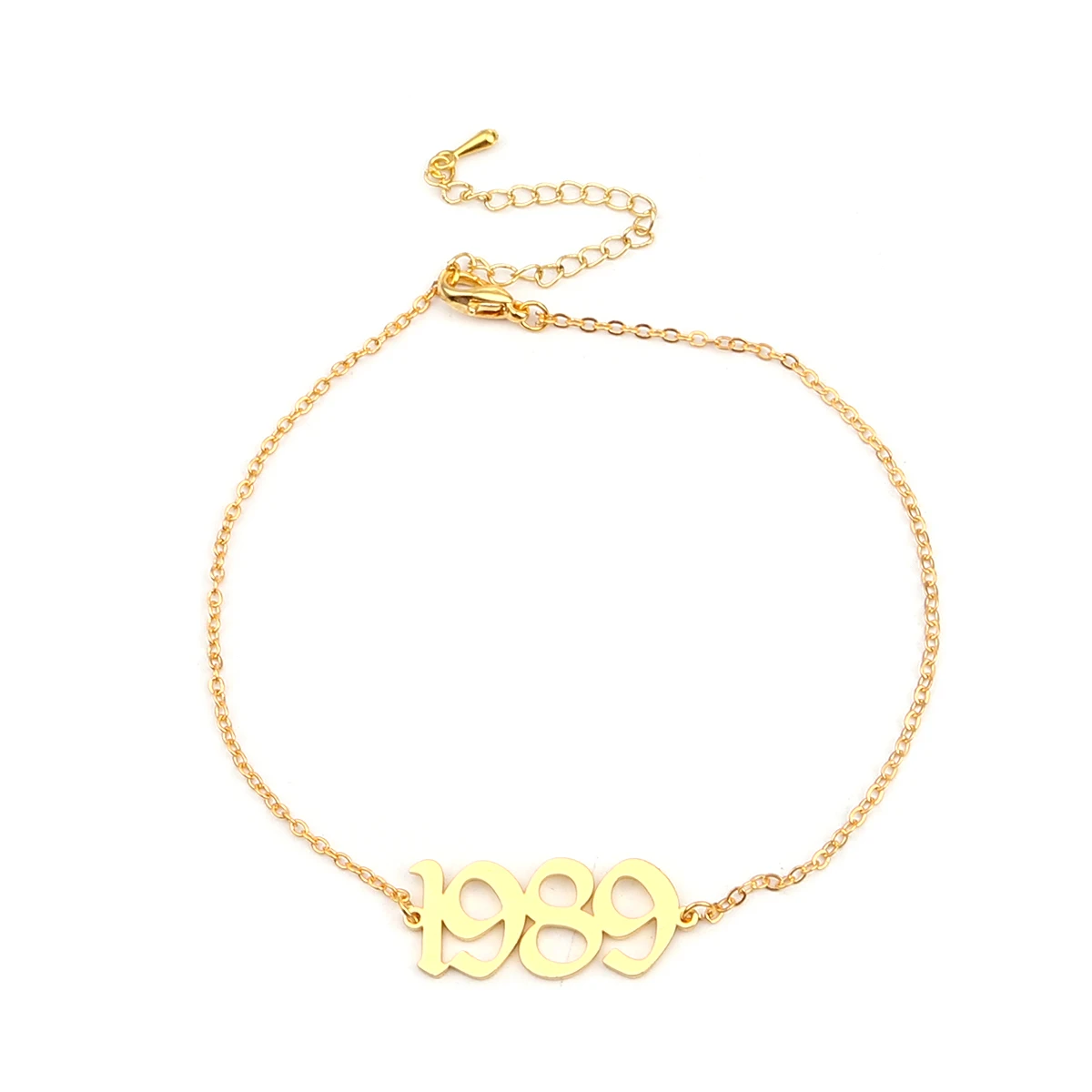 

New Stainless Steel Anklet 1980-1999 Birth Year Leg Chain Gold Color Jewelry for Women Summer Foot Bracelets Jewelry Gifts