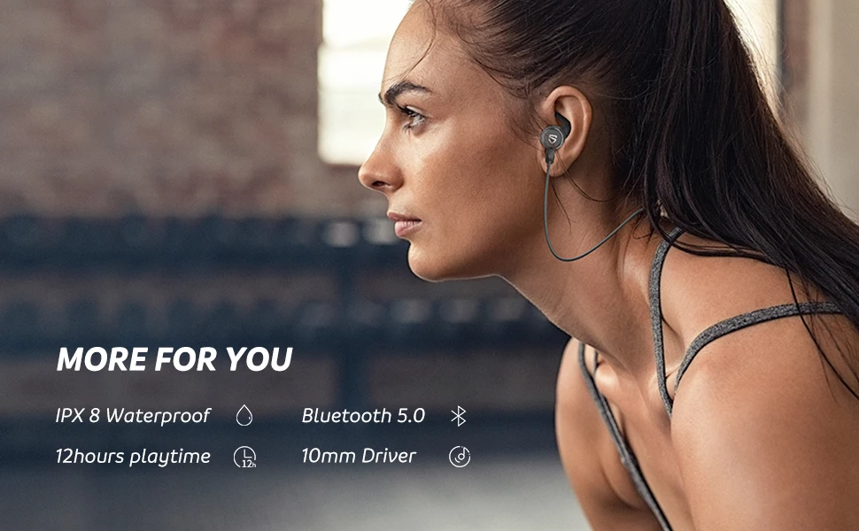 SounPEATS Bluetooth 5,0 беспроводные наушники IPX8 водонепроницаемые спортивные наушники с магнитной зарядкой APTX HD 14 часов воспроизведения