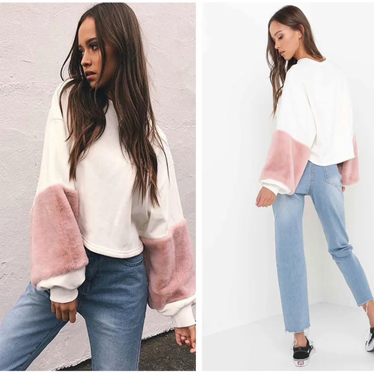 

Autumn Winter Patchwork Holiday Sports Elegance Fall Costume Sweat Shirts Hoodies Women Hoodies Sweatshirts