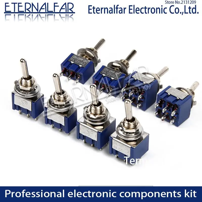 Тумблер SPDT 3A 6A125V AC MTS 102 Mini 3PIN ON Rocker Switch кнопка включения двигателя переключатель с
