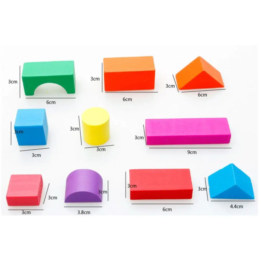 

RCtown 100pcs Blocks Non-toxic Wooden Building Blocks Set Toy Bricks Developmental Toy