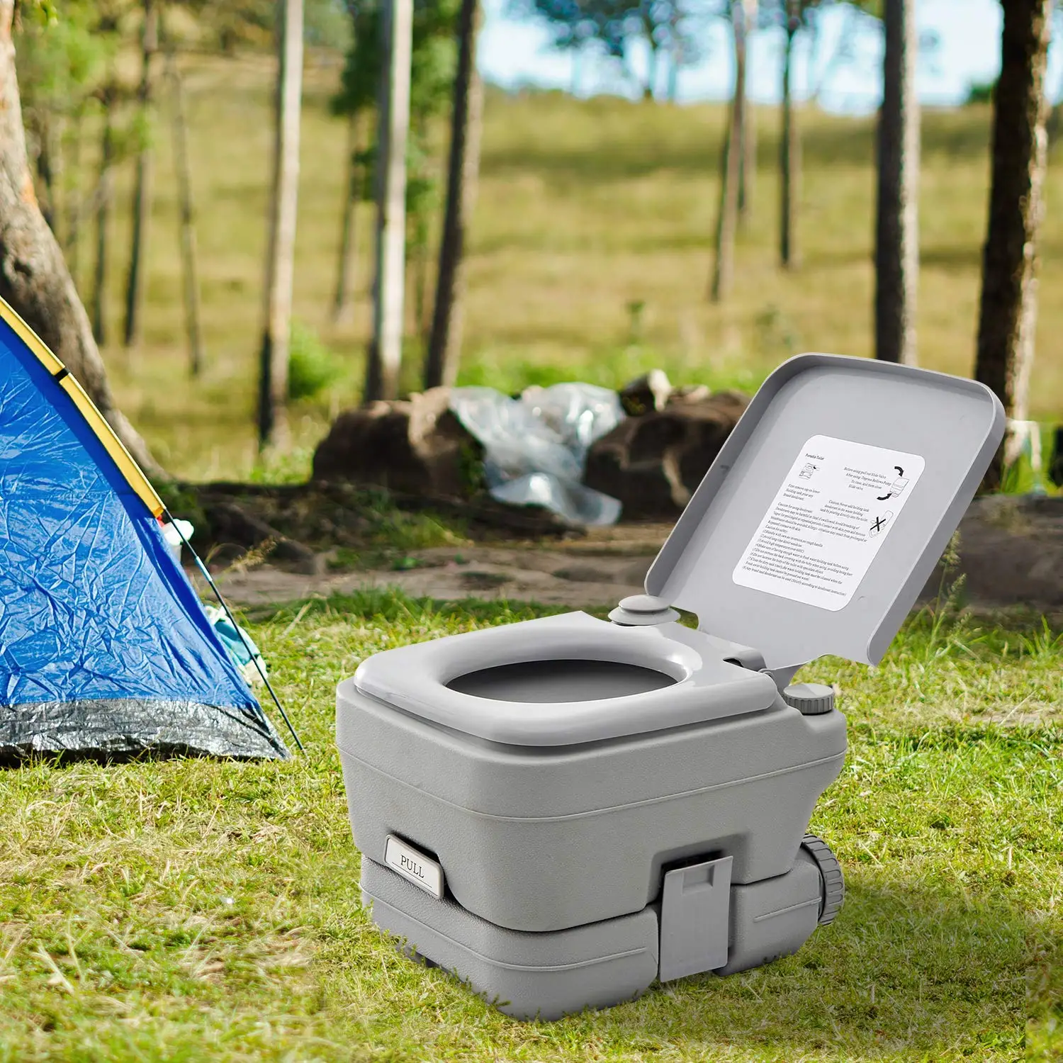 10L20L RV Toilet Commode Travel Potty Portable Toilet Compact Toilet Built-In Pour Spout And Washing Sprayer For Outdoor Camping