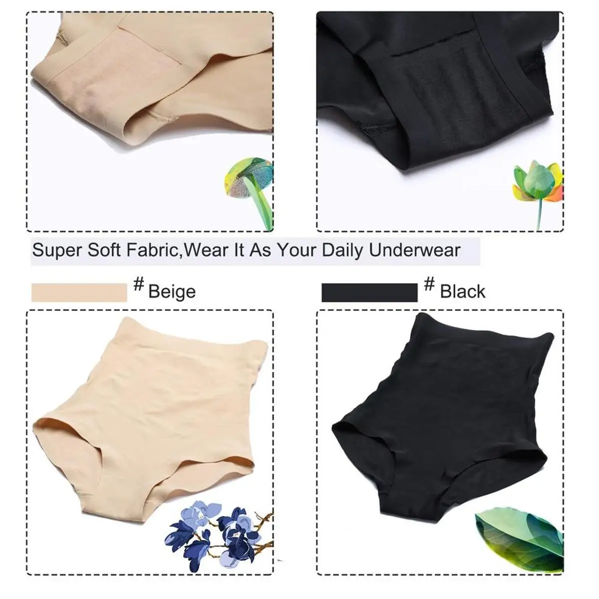 Женское Бесшовное нижнее белье трусы с высокой талией Утягивающие