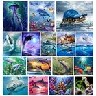 Алмазная живопись сделай сам, животные, Акула, в скандинавском стиле, полностью Алмазная ручная работа, в горошек, инкрустированная алмазами, наклейка на стену для спальни, гостиной