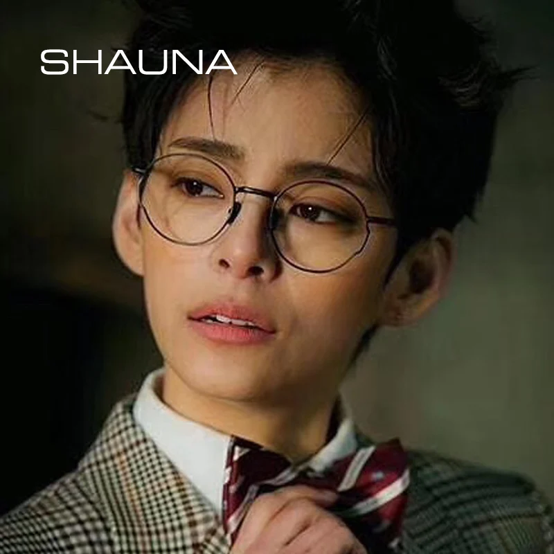 SHAUNA анти синий светильник RetroRound женские оптические оправы для очков модная