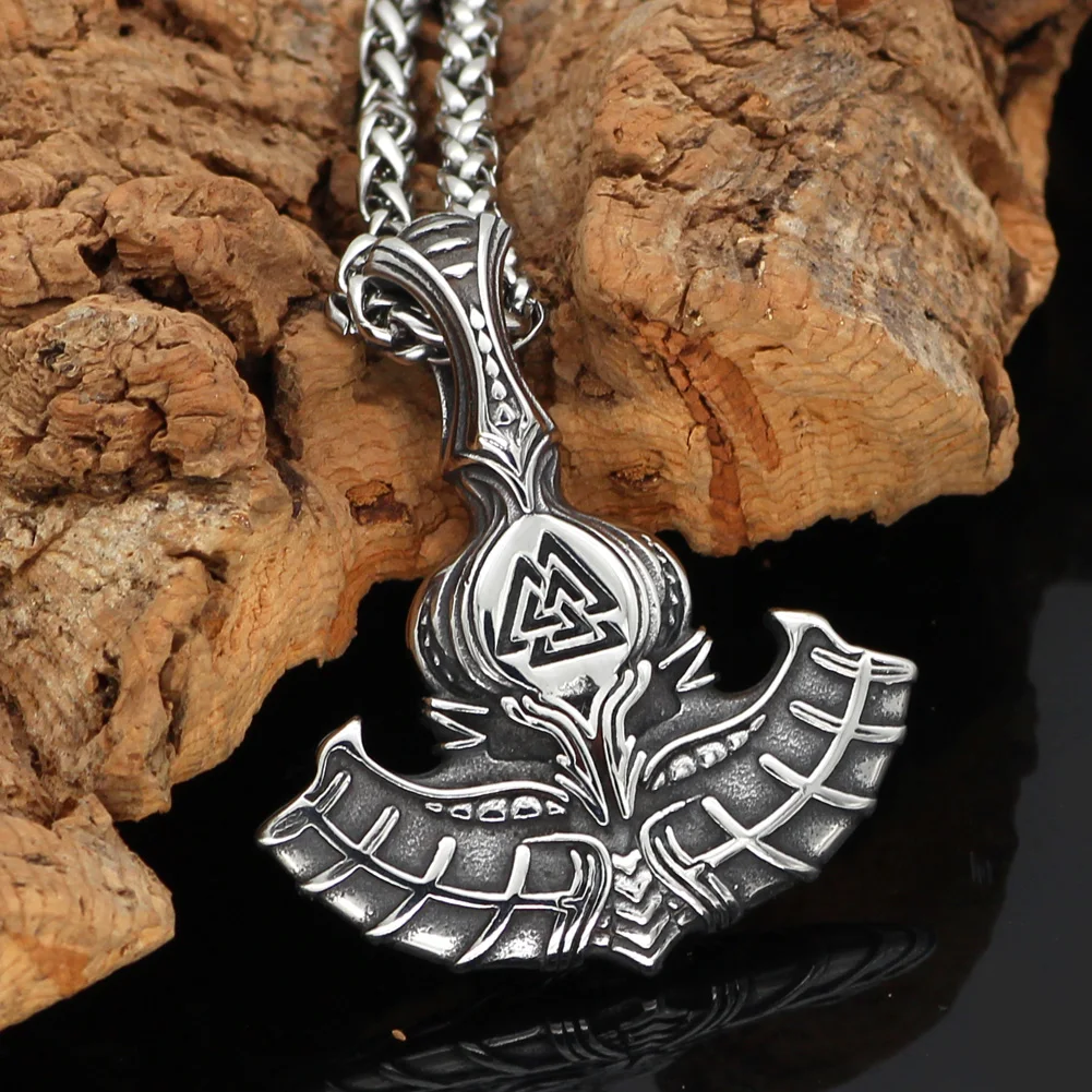 Скандинавский Викинг мьельнир Тора Hammer Valknut ожерелье из нержавеющей стали для