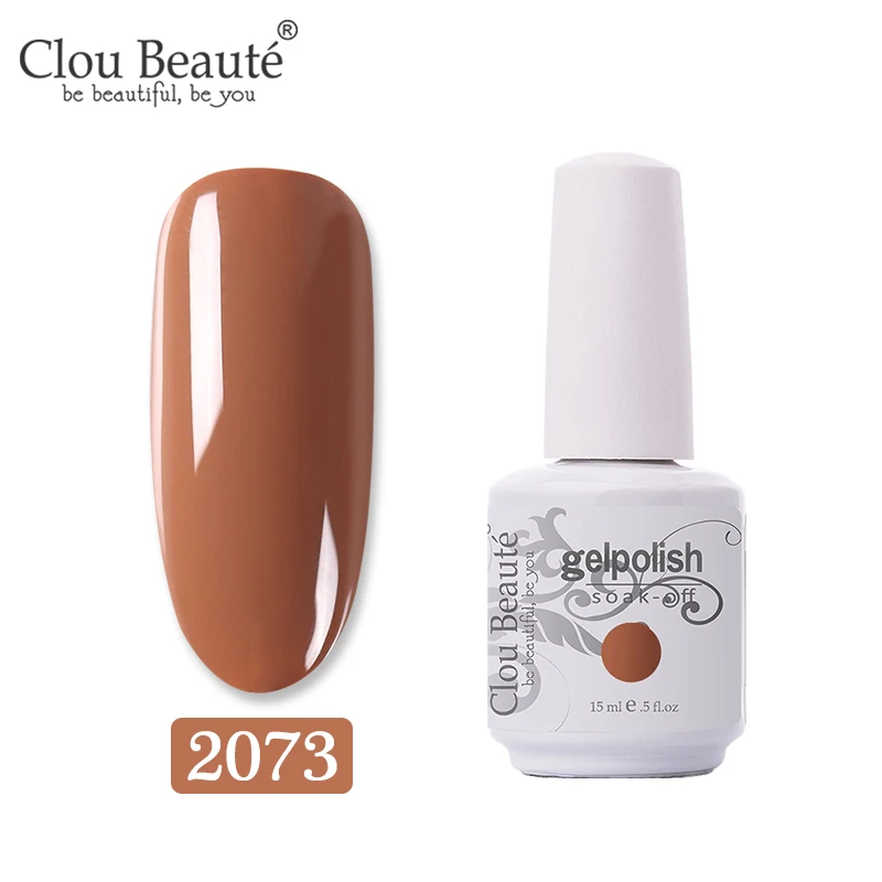 2073 Clou Beaute 15 мл телесный цвет серия Гель лак для ногтей дизайн ногтей строитель гель для полуперманентного лака - Цвет: 2073